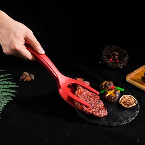 ملقط ملعقة 2 في 1 مع قبضة وتقليب