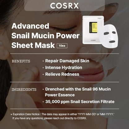 COSRX Snail Mucin Sheet Mask 10 EA 