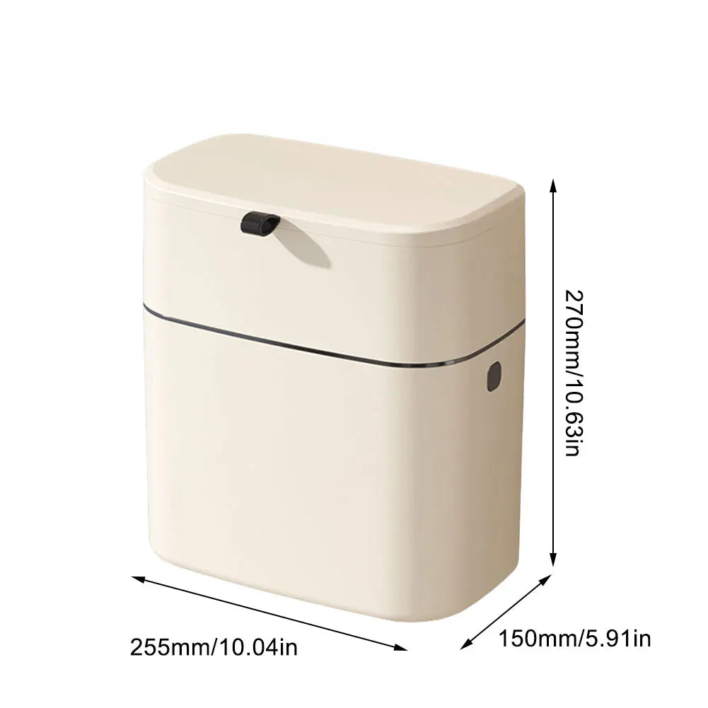 1PC Hanging Trash Can with Lid – Space-Saving & Odor-Sealing Garbage Bin