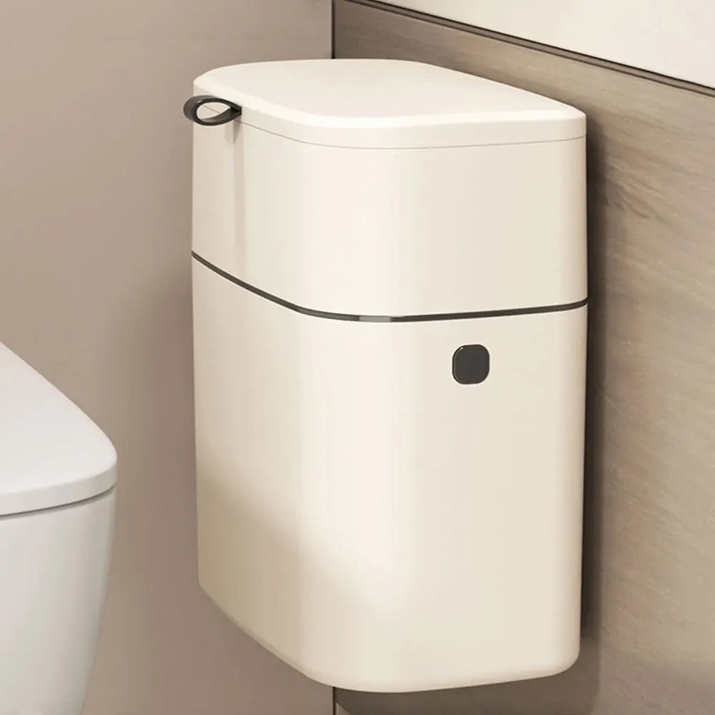 1PC Hanging Trash Can with Lid – Space-Saving & Odor-Sealing Garbage Bin