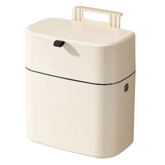1PC Hanging Trash Can with Lid – Space-Saving & Odor-Sealing Garbage Bin